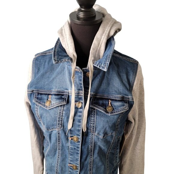 Wax Jean Denim Hoodie Jacket Junior Size Large NWT - Picture 5 of 16
